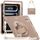 Per iPad Pro 13 2024 Custodia per tablet ibrida in silicone per PC con supporto girevole (caffè chiaro) Per iPad Pro 13 2024 Custodia per tablet ibrida in silicone per PC con supporto girevole (caffè chiaro)
