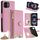 Per iPhone 16 Plus Custodia per telefono in pelle Litchi a coda di pesce con tracolla a catena (rosa)