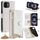 Per iPhone 16 Plus Custodia per telefono in pelle Litchi a coda di pesce con catena a tracolla (bianca)