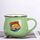Tazza per acqua con pancia grande in ceramica stampata su auto, stampa su richiesta (verde) Tazza per acqua con pancia grande in ceramica stampata su auto, stampa su richiesta (verde)