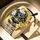 Orologio al quarzo luminoso con volano impermeabile BINBOND B3103 30M, colore: Inter-gold Black Gold Nail Orologio al quarzo luminoso con volano impermeabile BINBOND B3103 30M, colore: Inter-gold Black Gold Nail