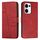 Per OPPO Reno13 5G Custodia per telefono in pelle con fibbia con texture di vitello con cuciture globali (rosso)