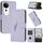 Per vivo S19 Pro Custodia per telefono in pelle con fibbia a motivo triangolare (viola chiaro) Per vivo S19 Pro Custodia per telefono in pelle con fibbia a motivo triangolare (viola chiaro)