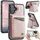 Per iPhone 16 AutSpace A12 MagSafe Magnetic RFID Card Bag Custodia per telefono (oro rosa) Per iPhone 16 AutSpace A12 MagSafe Magnetic RFID Card Bag Custodia per telefono (oro rosa)