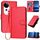 Per vivo S19 Pro YX0070 Custodia in pelle con fibbia in fibra di carbonio con cordino (rosso) Per vivo S19 Pro YX0070 Custodia in pelle con fibbia in fibra di carbonio con cordino (rosso)