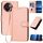 Per vivo V30e YX0070 Custodia in pelle con fibbia in fibra di carbonio con cordino (rosa) Per vivo V30e YX0070 Custodia in pelle con fibbia in fibra di carbonio con cordino (rosa)