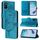 Per Tecno Camon 15 Custodia in pelle con motivo a farfalla in rilievo (blu)
