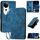 Per vivo S19 Pro Custodia in pelle con motivo a farfalla in rilievo con cordino (blu scuro) Per vivo S19 Pro Custodia in pelle con motivo a farfalla in rilievo con cordino (blu scuro)