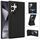 Per Samsung Galaxy S24 Ultra 5G Custodia in pelle con supporto a tre ante e slot per schede (nero)