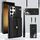 Per Samsung Galaxy S24 Ultra 5G Custodia per telefono con slot per schede RFID e cordino lungo (nero)