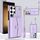 Per Samsung Galaxy S24 Ultra 5G Custodia per telefono con slot per schede RFID e cordino lungo (viola)
