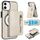 Per iPhone 12 mini Custodia per telefono con cerniera e supporto posteriore in pelle MagSafe (bianca)