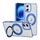 Per iPhone 16 Custodia per telefono con supporto MagSafe traslucido satinato con pulsante AI (blu)