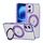 Per iPhone 16 Custodia per telefono con supporto MagSafe traslucido satinato con pulsante AI (viola)