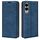 Per Samsung Galaxy S25 Edge 5G Custodia in pelle con ventosa magnetica Retro-skin (blu scuro)