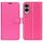Per Samsung Galaxy S25 Edge 5G Custodia per telefono in pelle con texture Litchi orizzontale con supporto (rosso rosa)