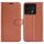 Custodia per telefono in pelle con texture Litchi per Xiaomi 14T con supporto e flip orizzontale (marrone)