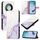 Per Honor X9c Smart 5G PT003 Custodia in pelle con motivo in marmo (bianco viola)