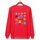 Felpa girocollo casual larga stampata con simpatici mostri, stampa su richiesta, taglia: L (rosso) Felpa girocollo casual larga stampata con simpatici mostri, stampa su richiesta, taglia: L (rosso)