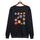 Felpa girocollo casual larga stampata con simpatici mostri, stampa su richiesta, taglia: XL (nero) Felpa girocollo casual larga stampata con simpatici mostri, stampa su richiesta, taglia: XL (nero)