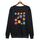 Felpa girocollo casual larga stampata con simpatici mostri, stampa su richiesta, taglia: XXXL (nero) Felpa girocollo casual larga stampata con simpatici mostri, stampa su richiesta, taglia: XXXL (nero)
