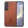 Per Samsung Galaxy S25 5G Custodia in pelle con retro in tessuto Twill (marrone) Per Samsung Galaxy S25 5G Custodia in pelle con retro in tessuto Twill (marrone)