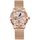 Dulunwe 6018B 30m impermeabile luminoso automatico orologio meccanico, colore: cinturino in maglia rosa Dulunwe 6018B 30m impermeabile luminoso automatico orologio meccanico, colore: cinturino in maglia rosa