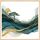 Dipinto decorativo Golden Mountains con cornice in lega di alluminio, stampa su richiesta, dimensioni: 70x70 cm