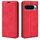 Per Google Pixel 9 / 9 Pro Custodia in pelle con ventosa magnetica Retro-skin (rosso)