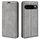 Per Google Pixel 9 Pro XL Custodia in pelle con ventosa magnetica Retro-skin (grigio)