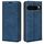 Per Google Pixel 9 Pro XL Custodia in pelle con ventosa magnetica Retro-skin (blu scuro)