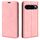 Per Google Pixel 9 Pro XL Custodia in pelle con ventosa magnetica Retro-skin (rosa)