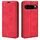 Per Google Pixel 9 Pro XL Custodia per telefono in pelle con ventosa magnetica Retro-skin (rosso)