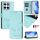 Custodia per telefono in pelle con stampa RFID Global Smile per Honor X8c 4G (verde menta) Custodia per telefono in pelle con stampa RFID Global Smile per Honor X8c 4G (verde menta)
