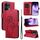 Per OPPO Reno13 Pro Custodia per telefono in pelle con motivo in rilievo a forma di dente di leone (rosso)
