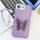 Per iPhone 16e placcatura pellicola lente glitter texture farfalla supporto cinturino custodia per telefono (modello conchiglia viola) Per iPhone 16e placcatura pellicola lente glitter texture farfalla supporto cinturino custodia per telefono (modello conchiglia viola)