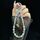 Bracciale con fiocco e nappa (bianco)