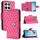 Per Honor X8c 4G Global Rhombic Texture Flip Custodia in Pelle per Telefono con Lanyard (Rosso Rosa) Per Honor X8c 4G Global Rhombic Texture Flip Custodia in Pelle per Telefono con Lanyard (Rosso Rosa)