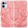 Per OPPO Reno13 Custodia per telefono in pelle con motivo a rilievo tigre globale (rosa)