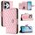 Custodia per telefono in pelle con texture rombica per Honor 400 Lite con cordino (rosa) Custodia per telefono in pelle con texture rombica per Honor 400 Lite con cordino (rosa)
