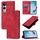 Per vivo V50 Lite 5G Custodia in pelle goffrata con effetto pelle (rosso)