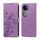Per vivo V50 Custodia in pelle con fiori di farfalla in rilievo (viola)