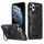 Per iPhone 12 / 12 Pro Custodia per telefono con supporto MagSafe satinato (nero) Per iPhone 12 / 12 Pro Custodia per telefono con supporto MagSafe satinato (nero)