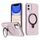 Per iPhone 11 Custodia per telefono con supporto MagSafe satinato (rosa)