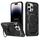 Per iPhone 14 Pro Max Custodia per telefono con supporto MagSafe satinato (nero) Per iPhone 14 Pro Max Custodia per telefono con supporto MagSafe satinato (nero)