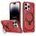 Per iPhone 14 Pro Max Custodia per telefono con supporto MagSafe satinato (rosso) Per iPhone 14 Pro Max Custodia per telefono con supporto MagSafe satinato (rosso)