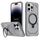 Per iPhone 15 Pro Max Custodia per telefono con supporto MagSafe satinato (grigio) Per iPhone 15 Pro Max Custodia per telefono con supporto MagSafe satinato (grigio)