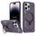 Per iPhone 15 Pro Max Custodia per telefono con supporto MagSafe satinato (viola) Per iPhone 15 Pro Max Custodia per telefono con supporto MagSafe satinato (viola)