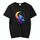 Maglietta a maniche corte in modal con scollo rotondo e stampa Moon Wolf, stampa su richiesta, taglia: XXXXL (nero) Maglietta a maniche corte in modal con scollo rotondo e stampa Moon Wolf, stampa su richiesta, taglia: XXXXL (nero)