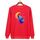 Felpa girocollo casual larga stampata con lupo luna, stampa su richiesta, taglia: XXL (rosso) Felpa girocollo casual larga stampata con lupo luna, stampa su richiesta, taglia: XXL (rosso)